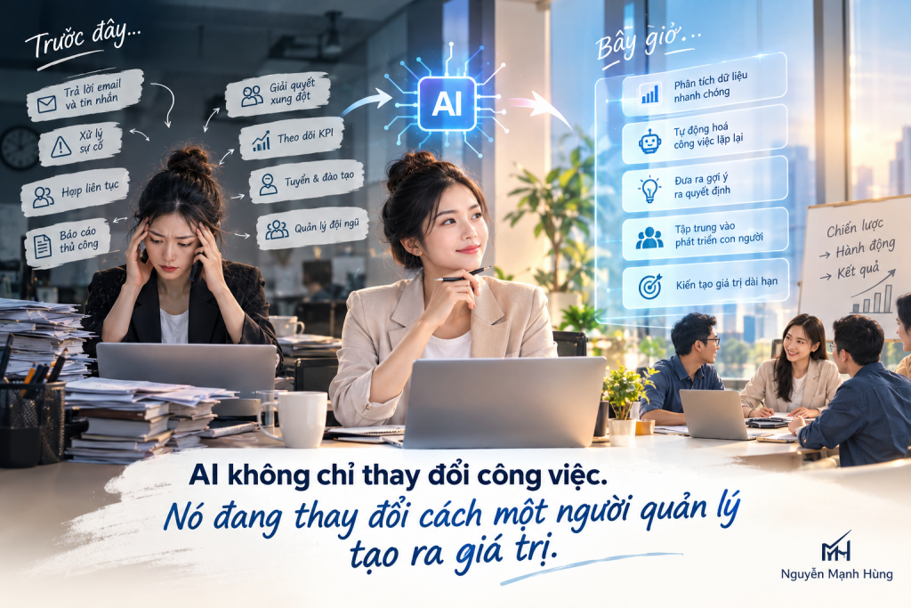 AI không chỉ thay đổi công việc. Nó đang thay đổi cách một người quản lý tạo ra giá trị
